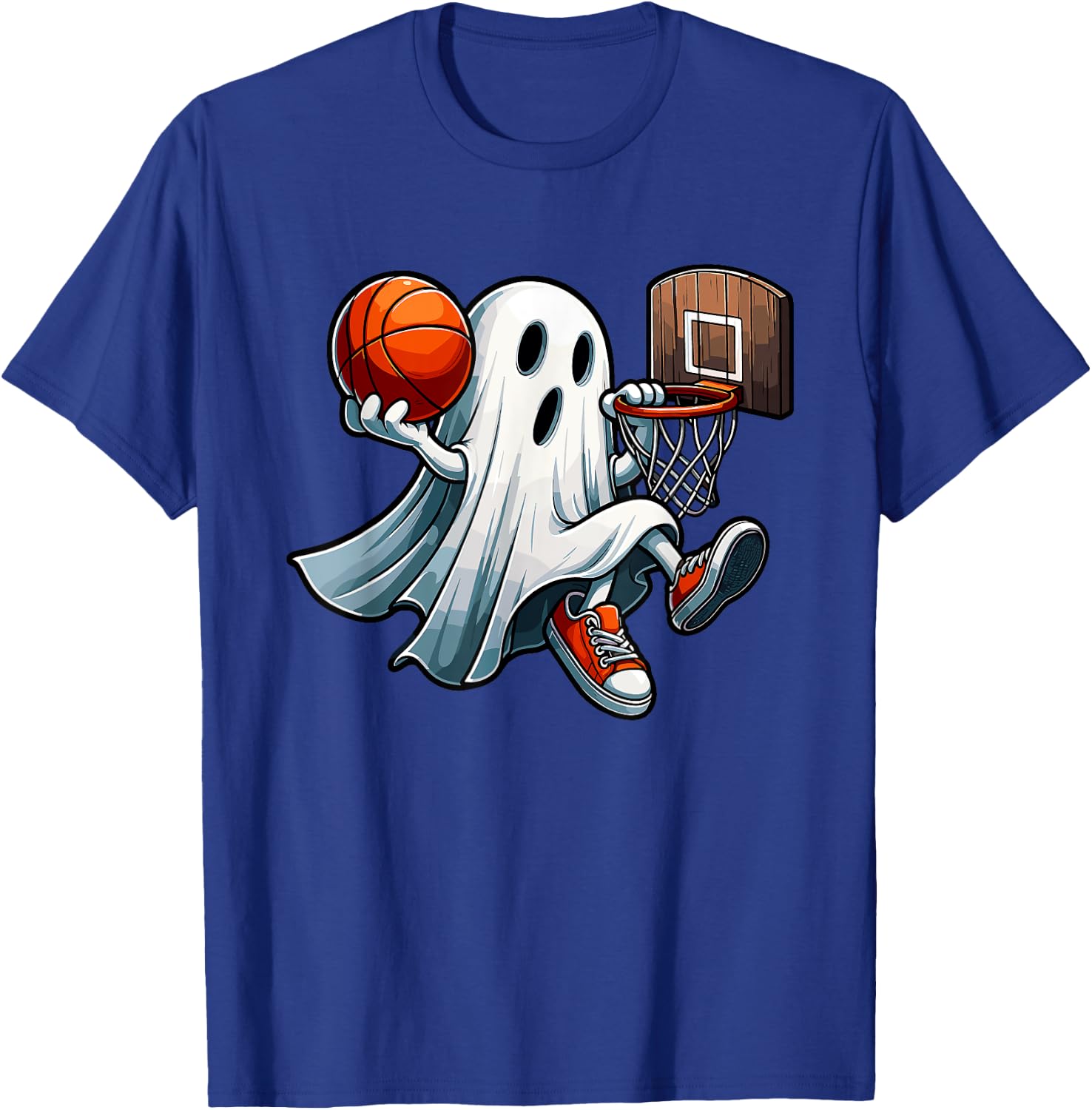 Ghost Playing Basketball Dunk Halloween Costume Sports Lover T-Shirt - T-Shirt | Royal