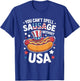 You Can't Spell Sausage Without USA Funny 4th of July T-Shirt - T-Shirt | Royal