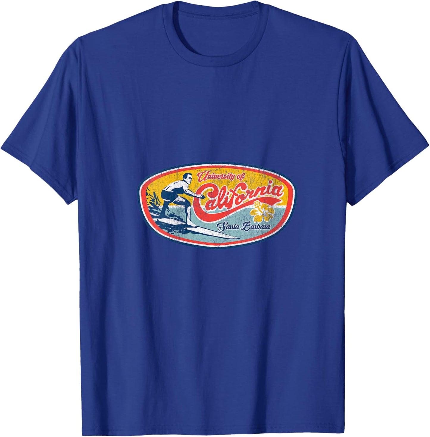 Vintage Retro Surf Style UCSB V-Neck T-Shirt - T-Shirt | Royal