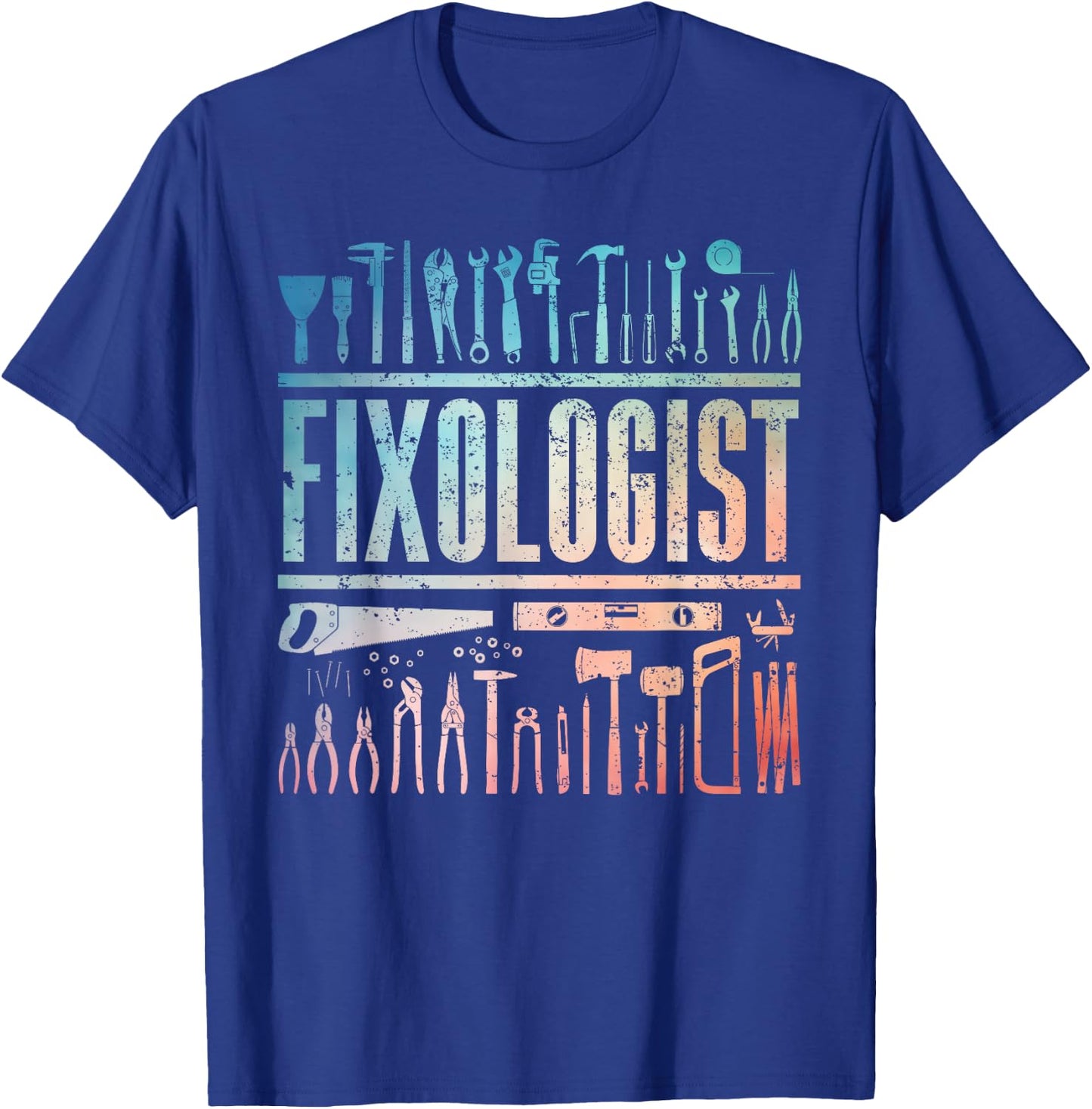 Funny Handyman Art Dad Fixologist Tool DIY Handyman T-Shirt - T-Shirt | Royal