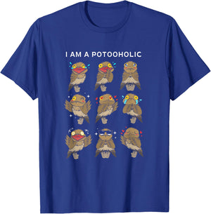 Funny Potoo Bird Watching Gifts For Potoos Lovers -Adult Classic Fit Black Short Sleeve T-Shirt - T-Shirt | Royal