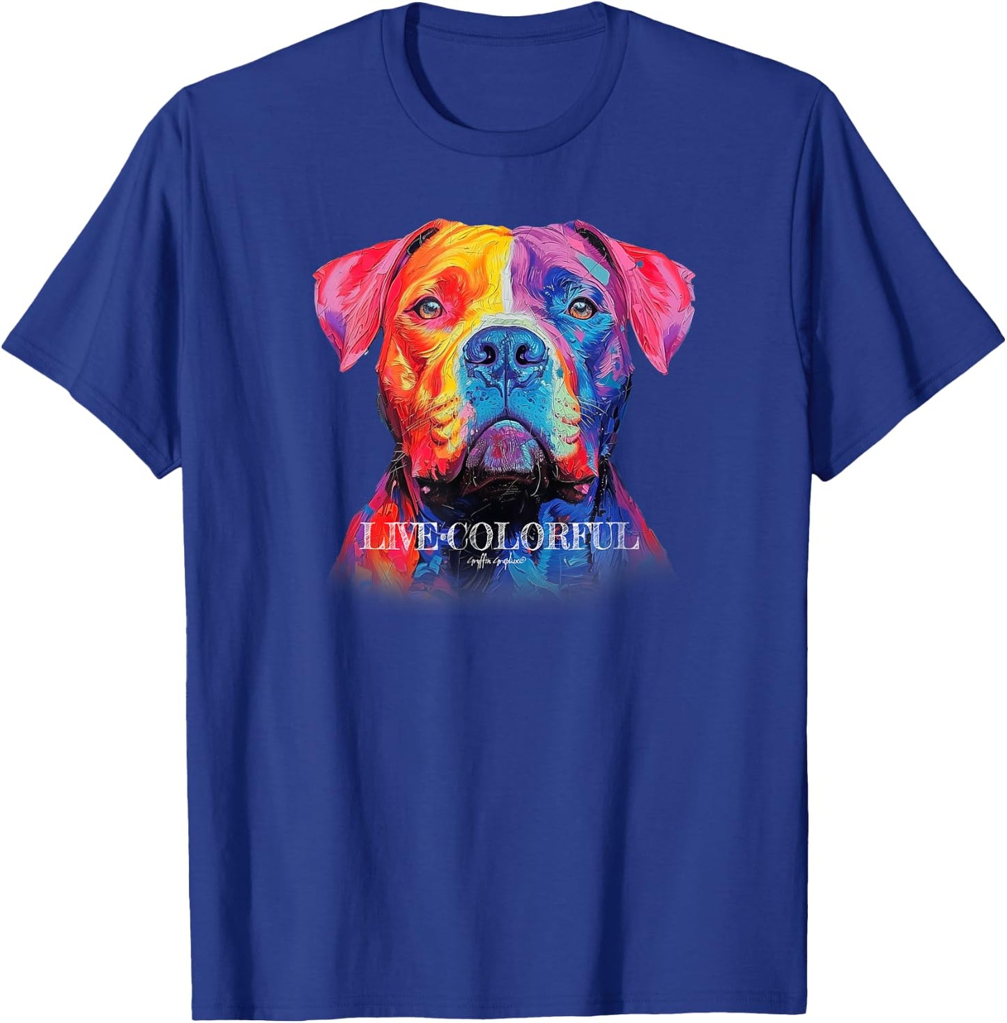 LIVE COLORFUL, PITBULL , Gryffin Graphix T-Shirt - T-Shirt | Royal