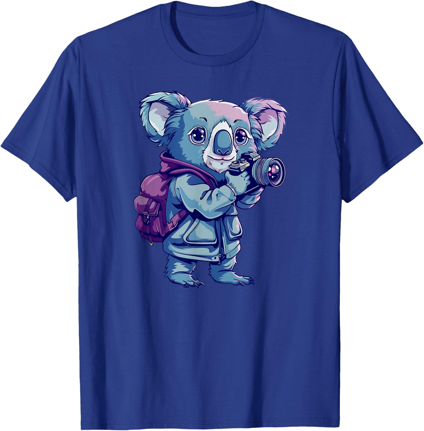 Koala With A Camera - Cute Koala Bear Photographer T-Shirt - T-Shirt | Royal