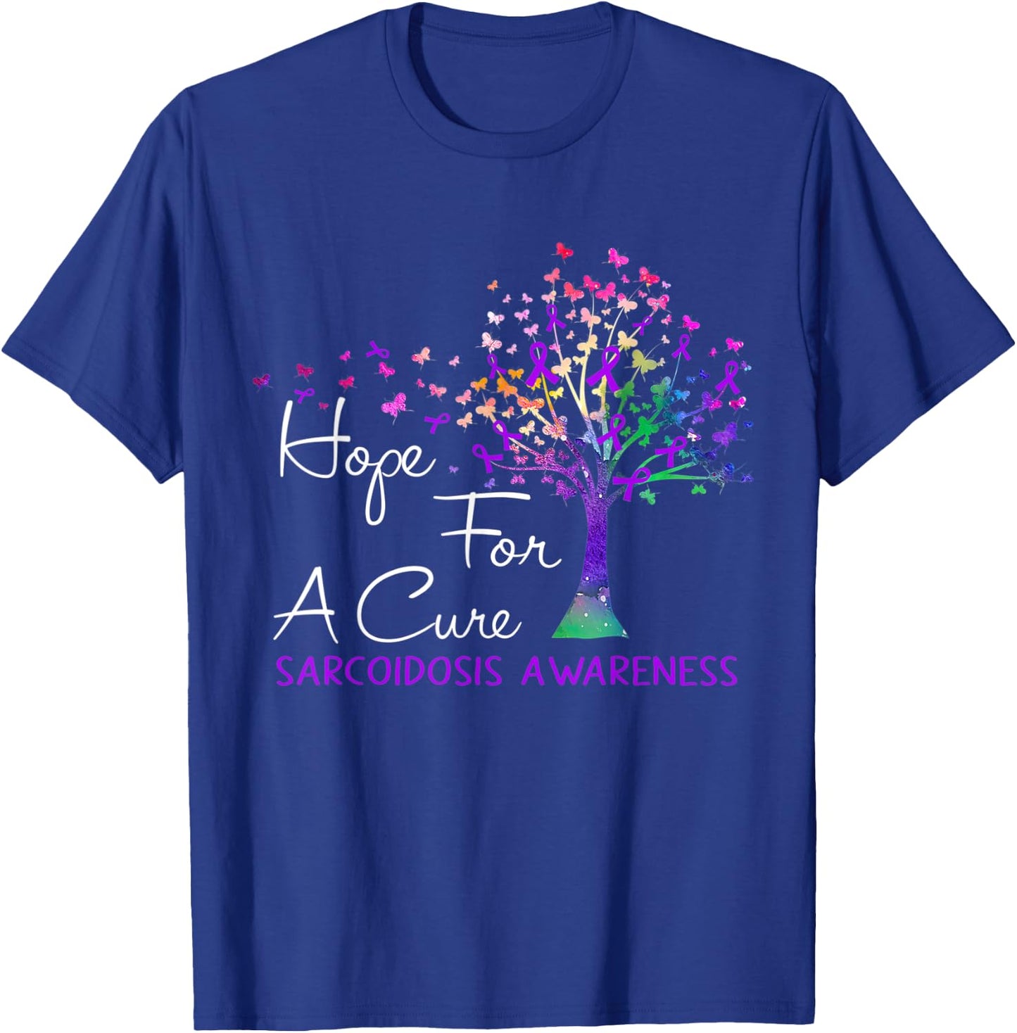 Hope For A Cure Sarcoidosis Awareness Tree Ribbon T-Shirt - T-Shirt | Royal