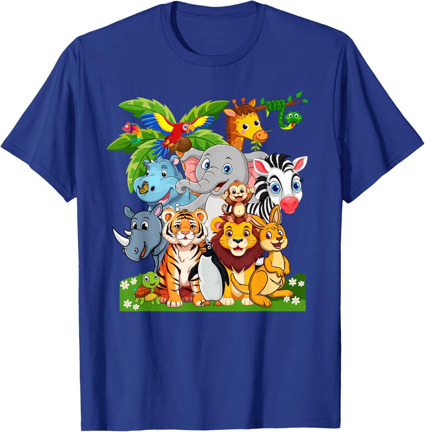 14 Animals Wildlife Birthday Party Safari Off To The Zoo T-Shirt - T-Shirt | Royal