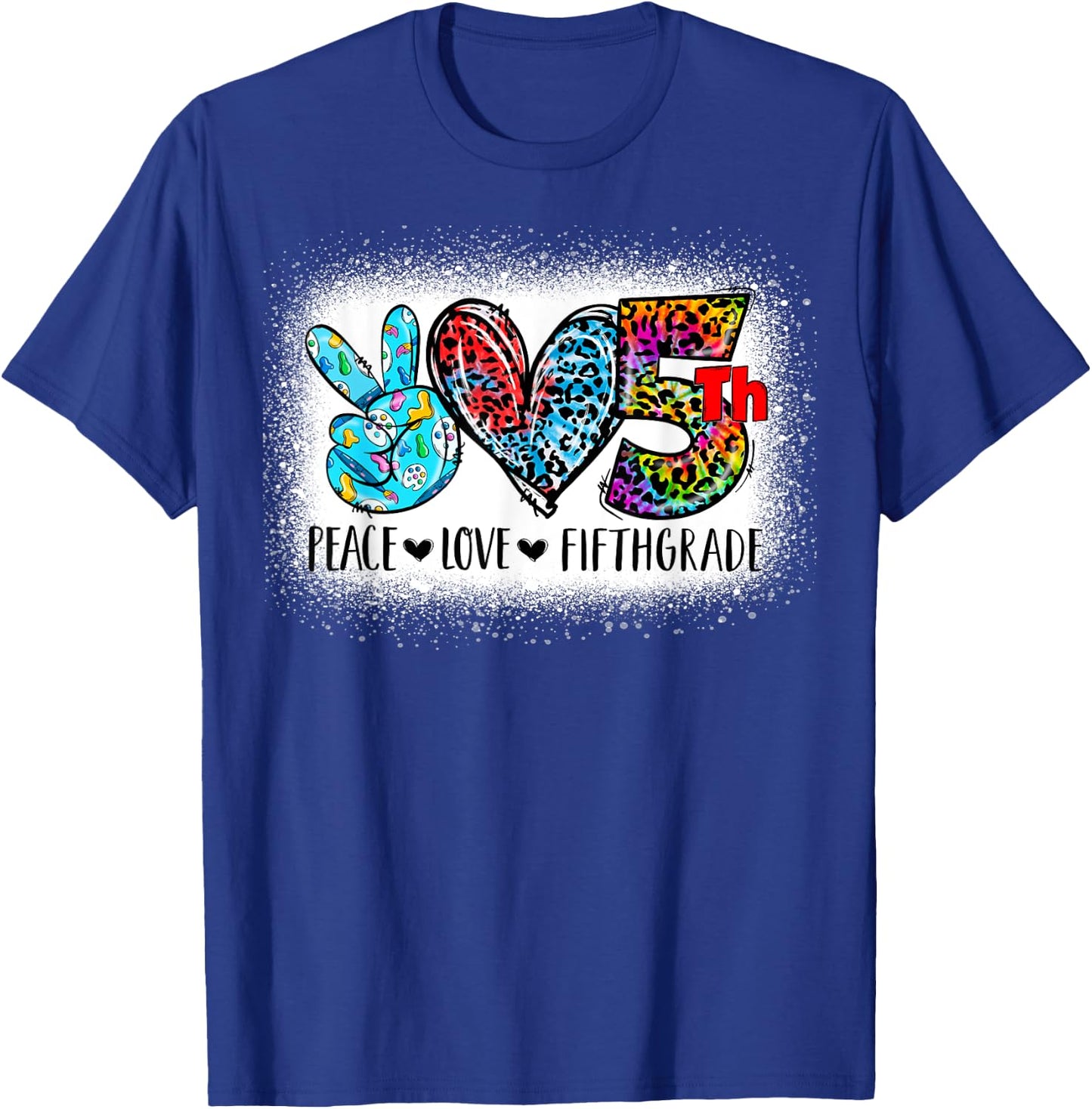 Peace Love Fifth Grade Back To School Team 5th Grade Squad T-Shirt - T-Shirt | Royal
