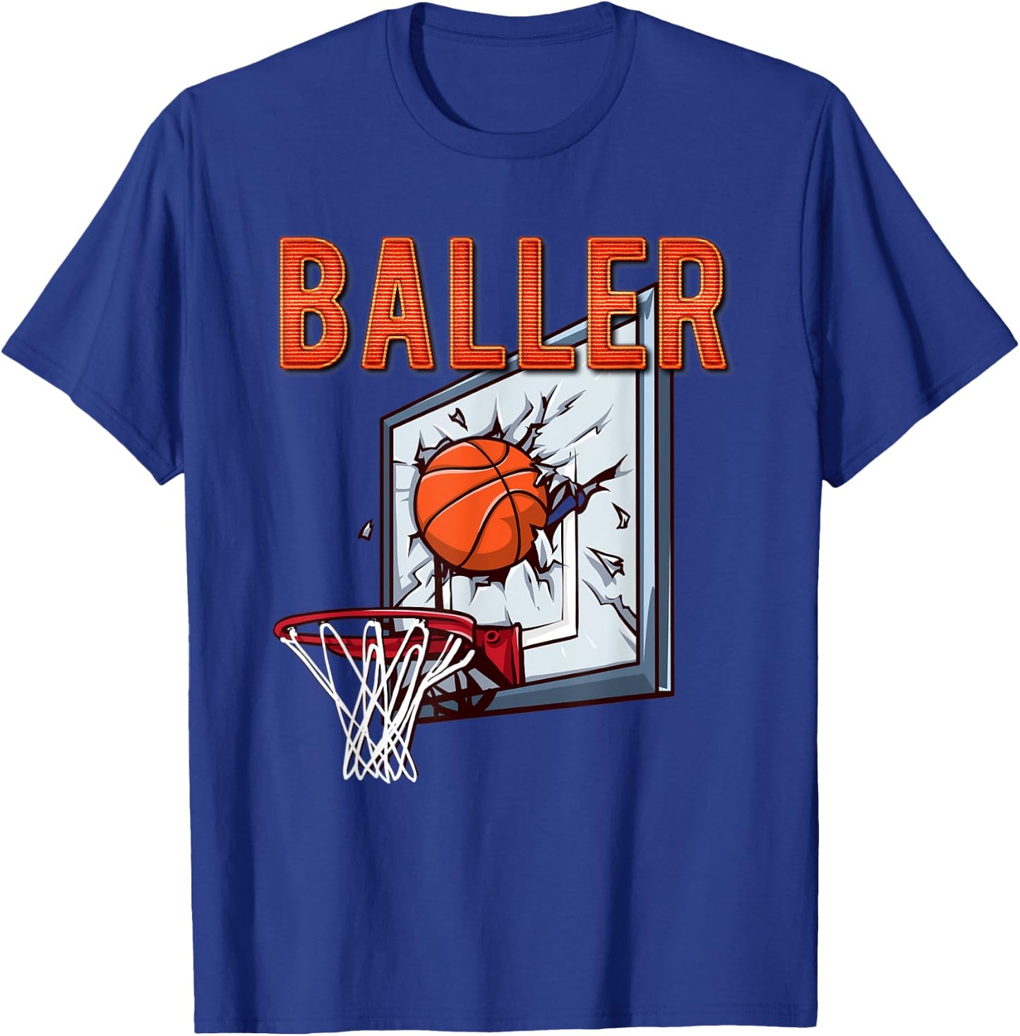 BALLER Funny Basketball Shattered Backboard Gift T-Shirt - T-Shirt | Royal