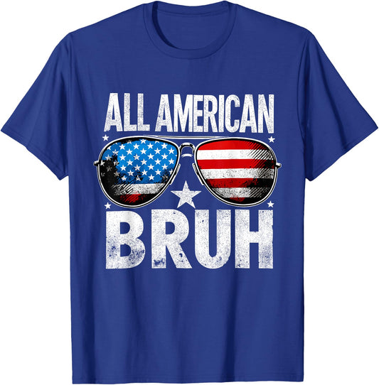 All American Bruh 4th of July Boys Patriotic Kids T-Shirt - T-Shirt | Royal