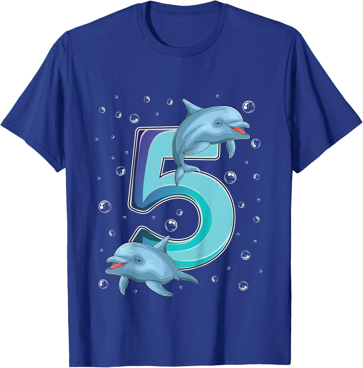5 Year Old Dolphin 5th Birthday Girl Party Dolphin Lover T-Shirt - T-Shirt | Royal