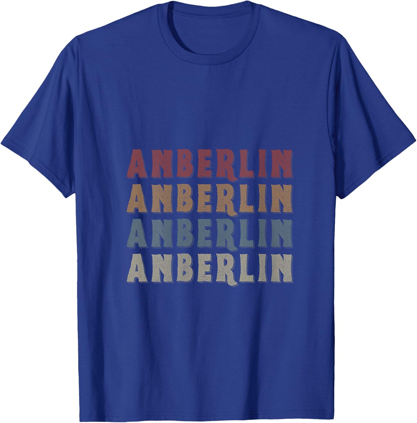 Women's Vintage Cool Anberlin First Name Funny Love Heart Anberlin V-Neck T-Shirt - T-Shirt | Royal