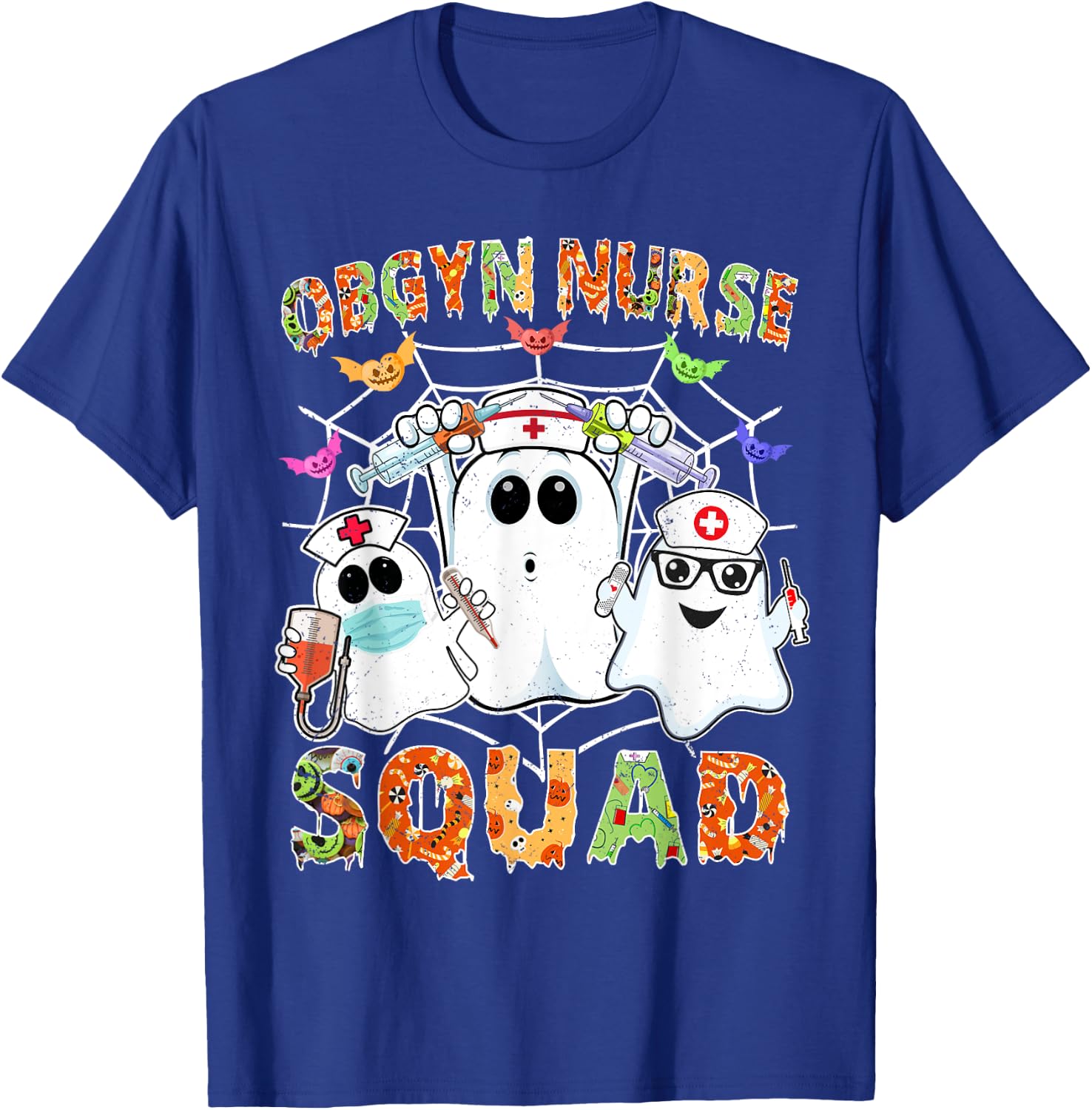 OBGYN Nurse Squad Boo Halloween Matching Ob-gyn RN T-Shirt - T-Shirt | Royal