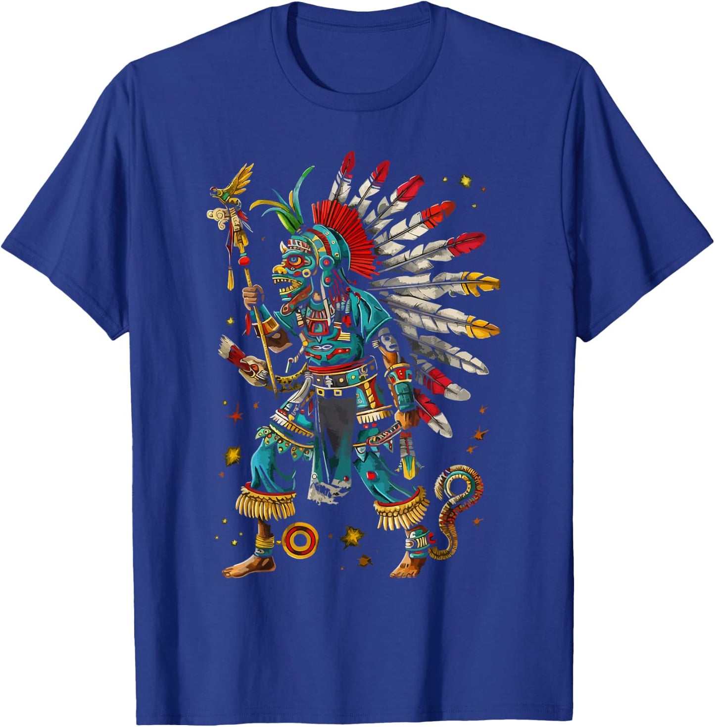 Aztec God Aztec Culture Mayan Indigenous Tlaloc Statue T-Shirt - T-Shirt | Royal