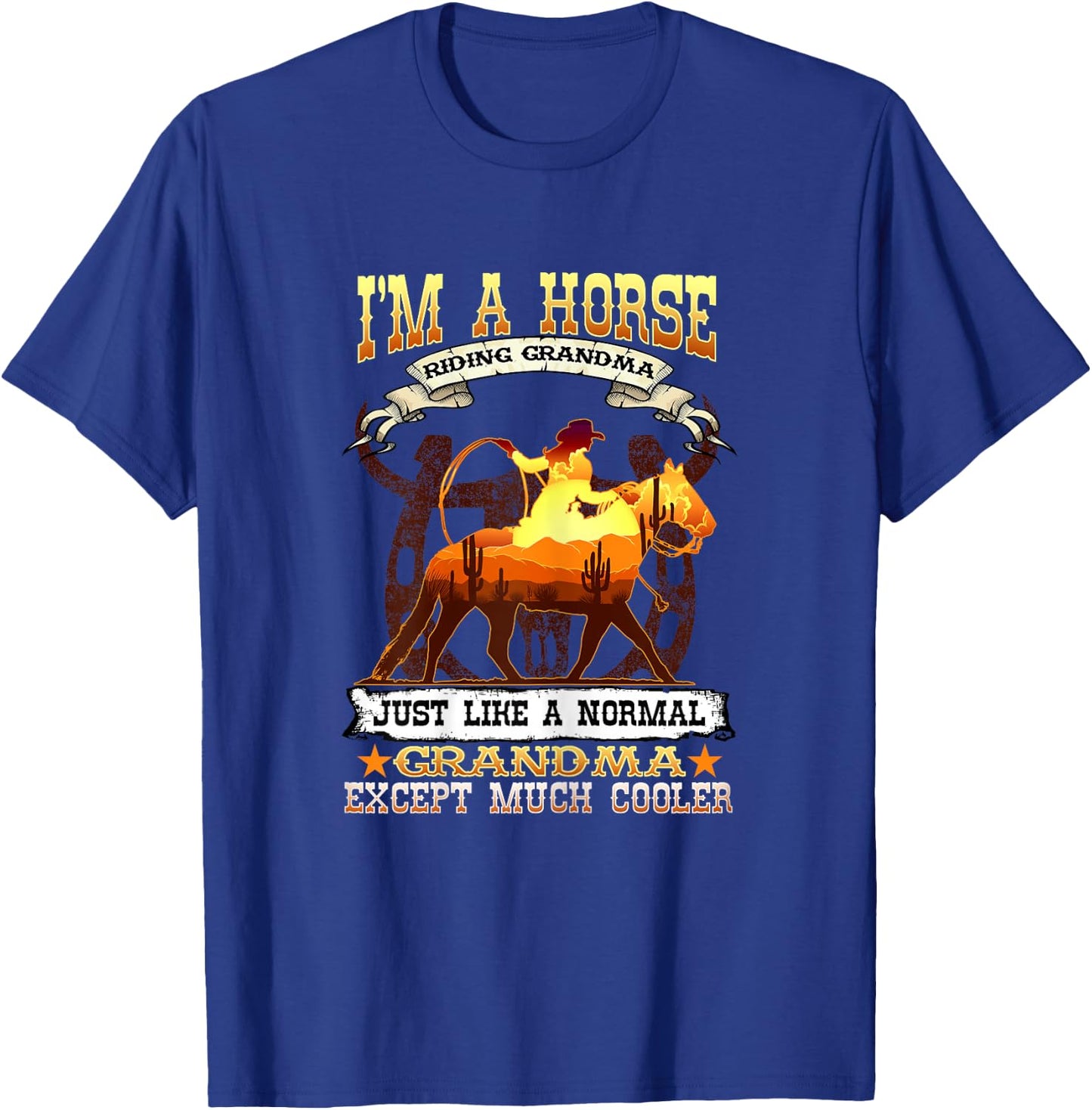 I'm A Horse Riding Grandma I Equestrian Horse Lover T-Shirt - T-Shirt | Royal