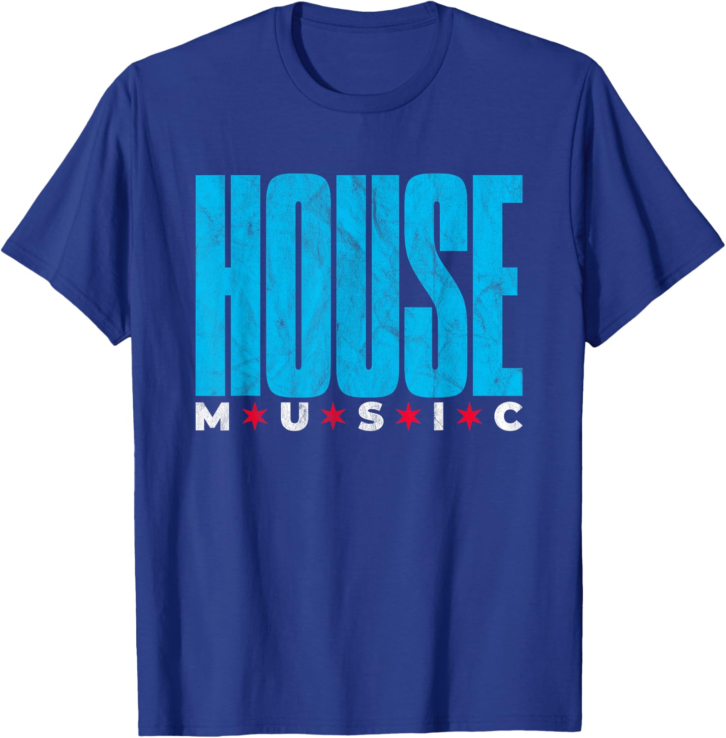 House Music - Chicago DJ EDM Distressed T-Shirt - T-Shirt | Royal