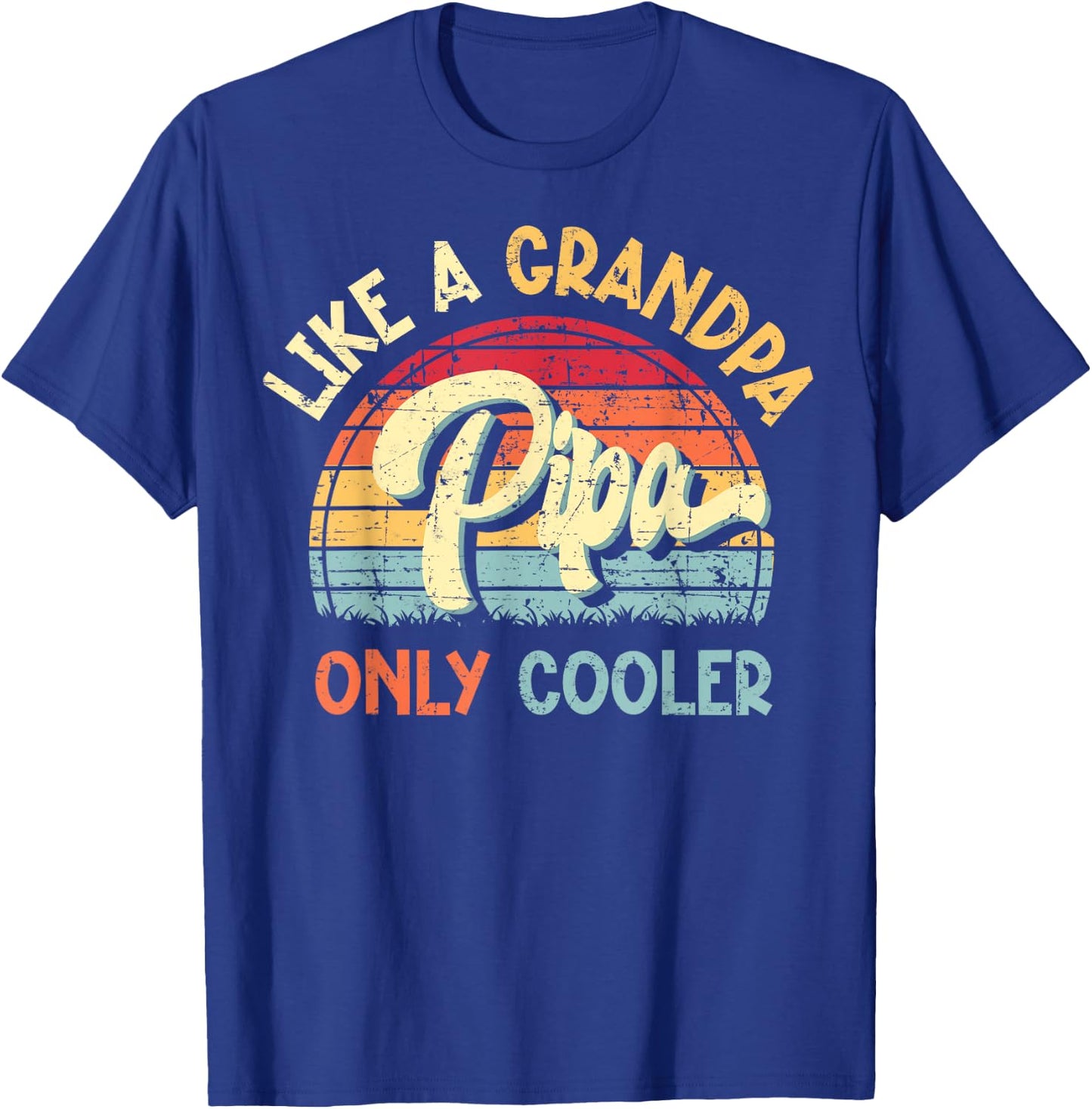 Pipa Like a Grandpa Only Cooler Vintage Fathers Day Funny T-Shirt - T-Shirt | Royal