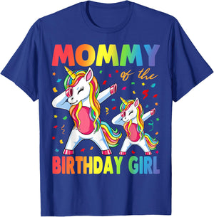Mommy Of The Birthday Girl Mother Gift Unicorn Birthday T-Shirt - T-Shirt | Royal
