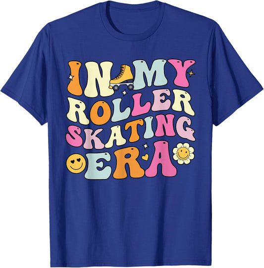 In My Roller Skating Era, Groovy Roller Skaters T-Shirt - T-Shirt | Royal