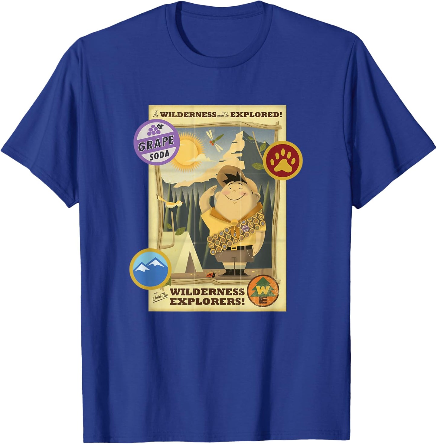 Disney Pixar Up Join The Wilderness Explorers Vintage Poster T-Shirt - T-Shirt | Royal