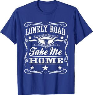 Lonely Road Retro Whiskey T-Shirt - T-Shirt | Royal
