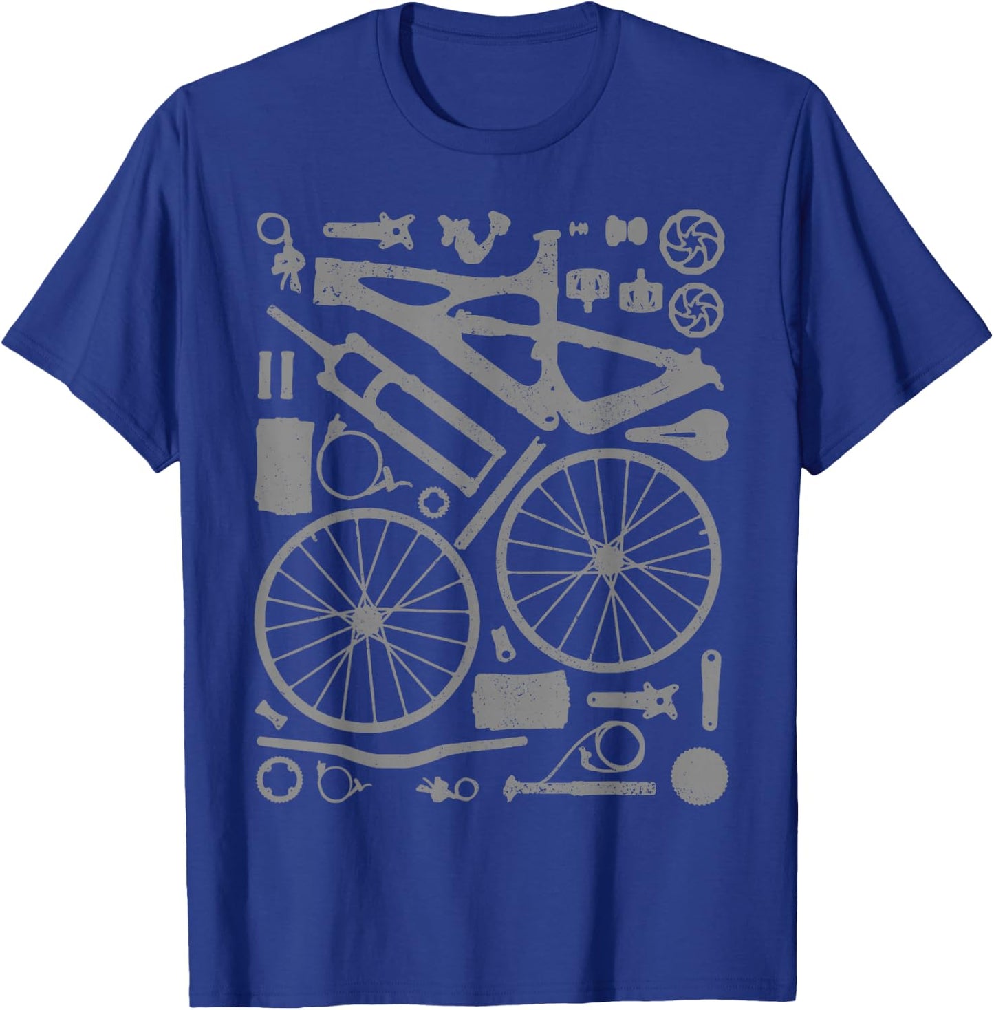 Mountain Bike Parts MTB Bicycle Cycling Downhill Biker T-Shirt - T-Shirt | Royal
