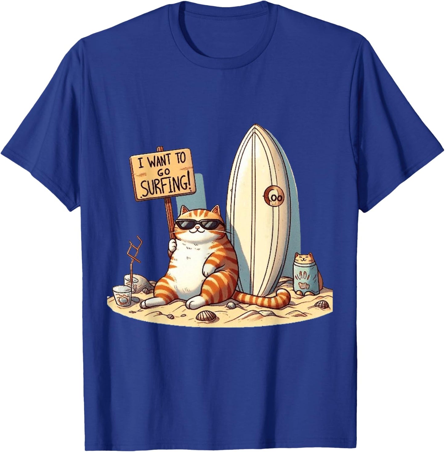 I want to go surfing ,The Call of the Waves T-Shirt - T-Shirt | Royal