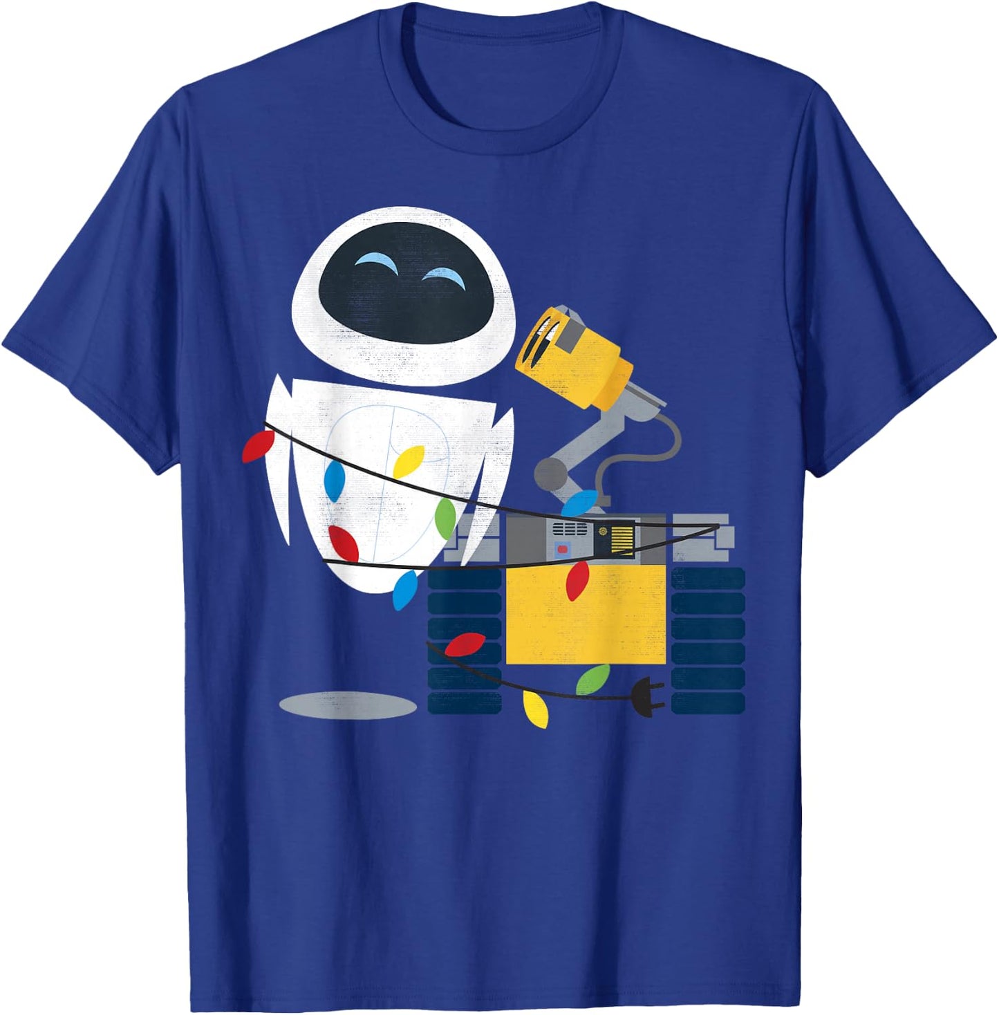 Disney Pixar Wall-E Eve Christmas Light Wrap Graphic Short Sleeve T-Shirt - T-Shirt | Royal