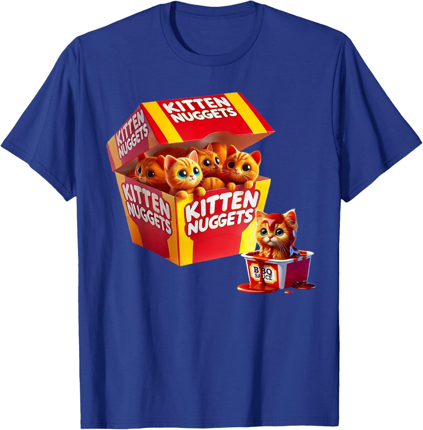 Funny Cat Owner Cute Gifts Kitten Nuggets Cat Lover Gift Food Pun Chicken Nuggets T-Shirt - T-Shirt | Royal