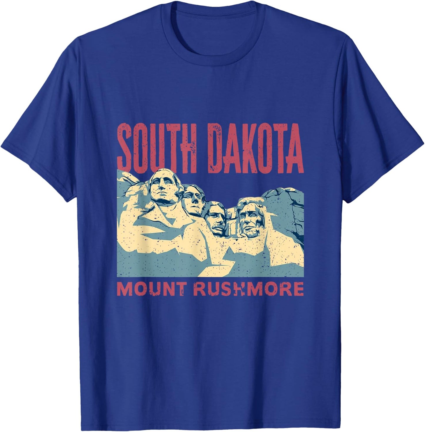 Vintage Mount Rushmore South Dakota US Founding Fathers T-Shirt - T-Shirt | Royal