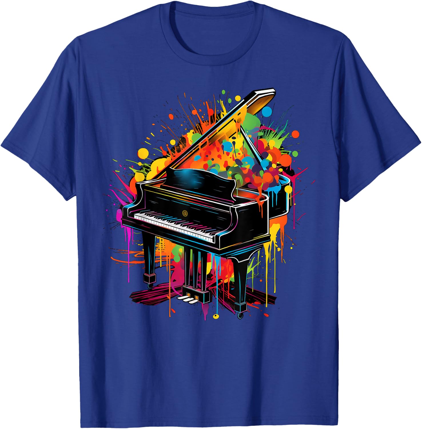 Artistic Colorful Pop Art painted Piano T-Shirt - T-Shirt | Royal