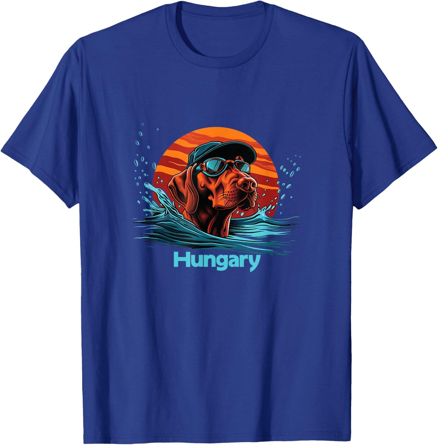 Cool Swimming Vizsla Dog - Hungary Souvenir Men Women Girls Kids T-Shirt - T-Shirt | Royal