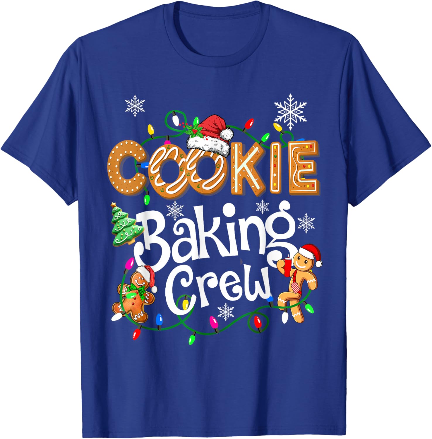 Cookie Baking Crew Cooking Lover Santa Xmas Gingerbread T-Shirt - T-Shirt | Royal