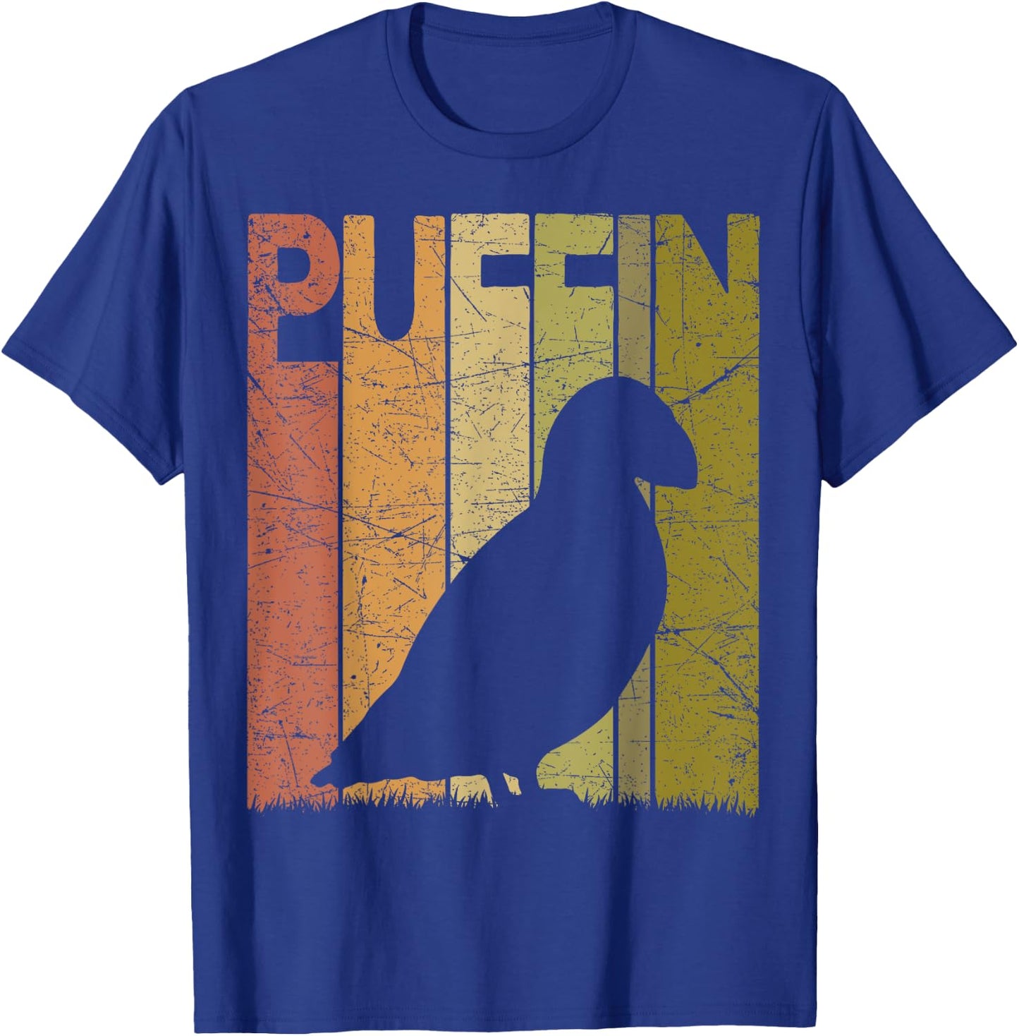 Puffin Vintage Birdwatching Puffin Retro Ornithology Birding T-Shirt - T-Shirt | Royal