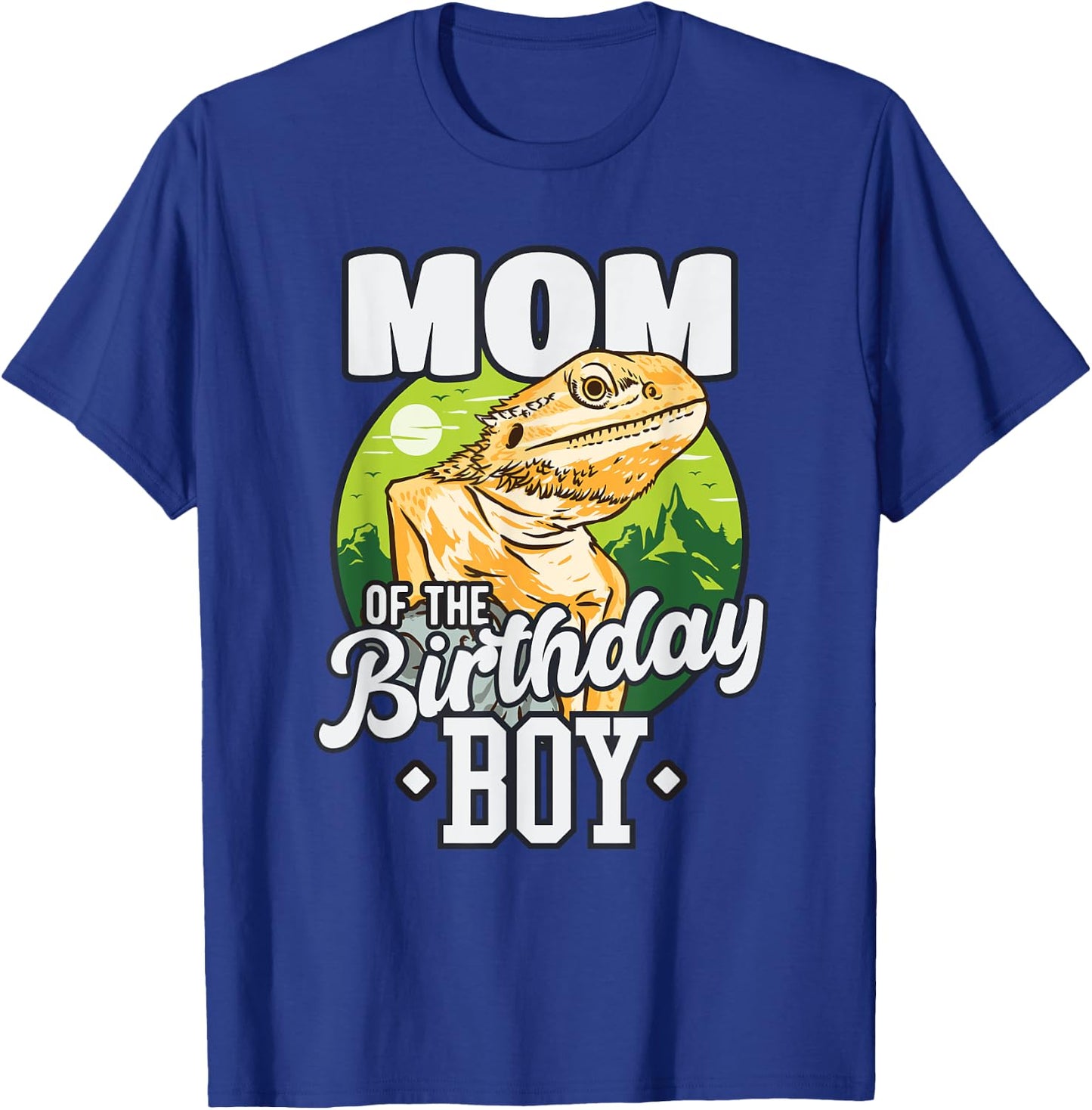 Mom of Birthday Boy Bearded Dragon Birthday Party T-Shirt - T-Shirt | Royal