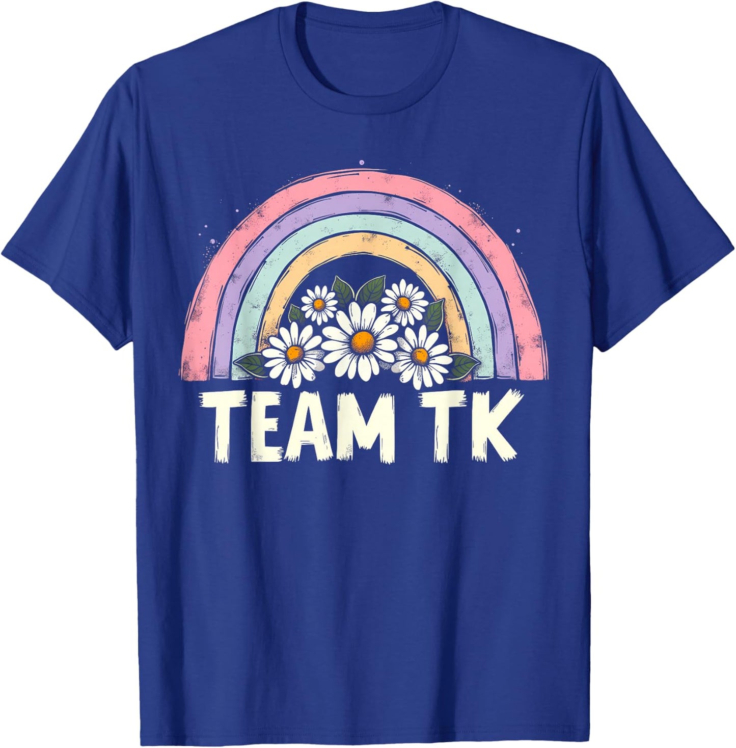 Team TK Retro Teacher Daisy Colorful - TK School Back Design T-Shirt - T-Shirt | Royal