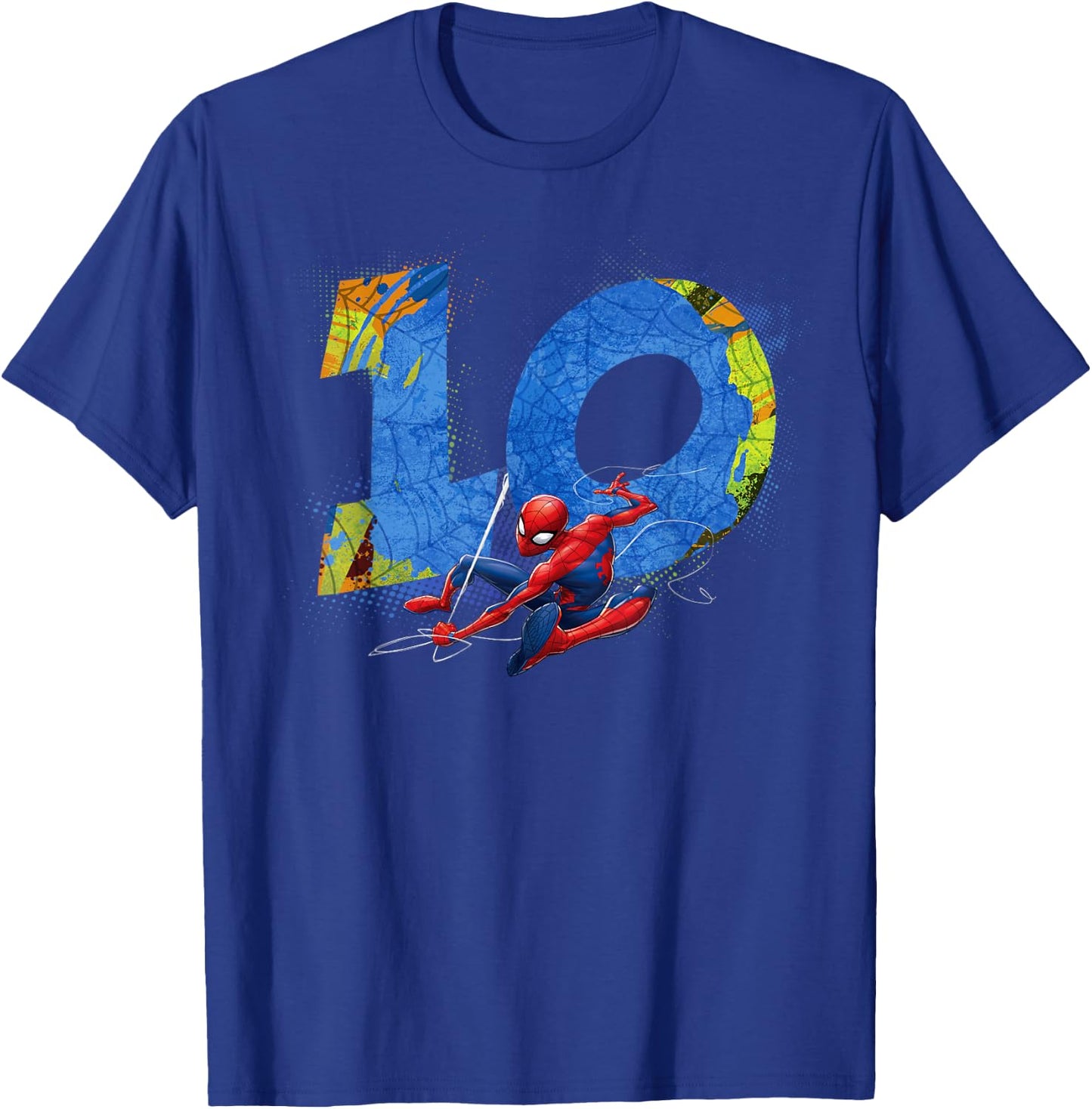 Marvel Super Heroes Spider-Man 10 Year Old Tenth Birthday T-Shirt - T-Shirt | Royal