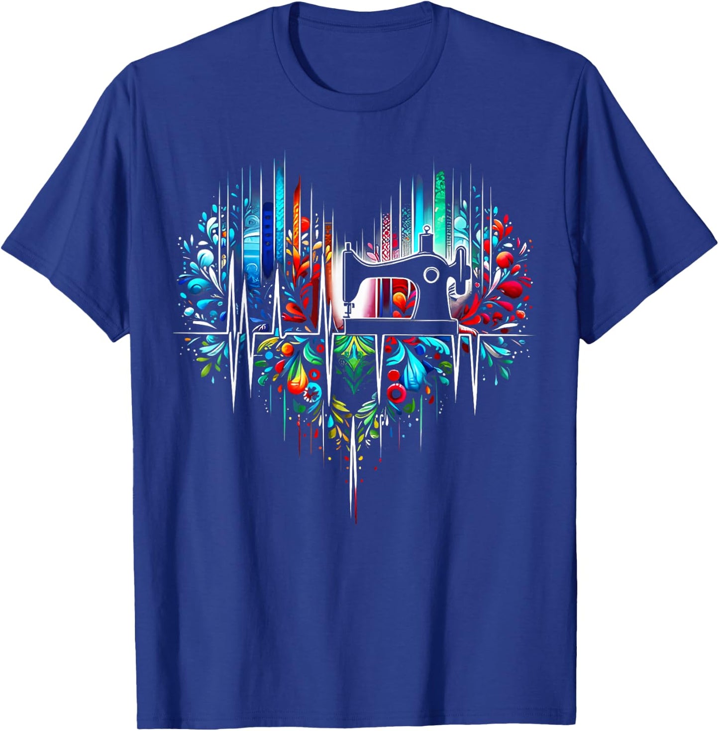 Sewing is My Heart Funny Quilting Sewing Fabric T-Shirt - T-Shirt | Royal