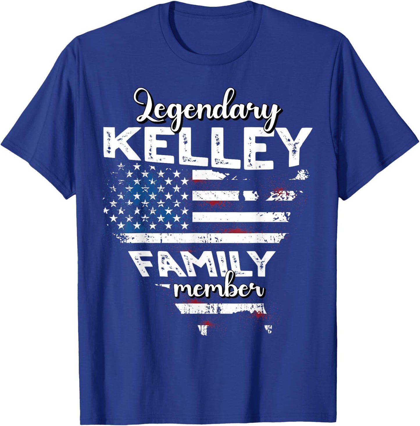 Surname Kelley US Flag Kelley Last Name Kelley T-Shirt - T-Shirt | Royal