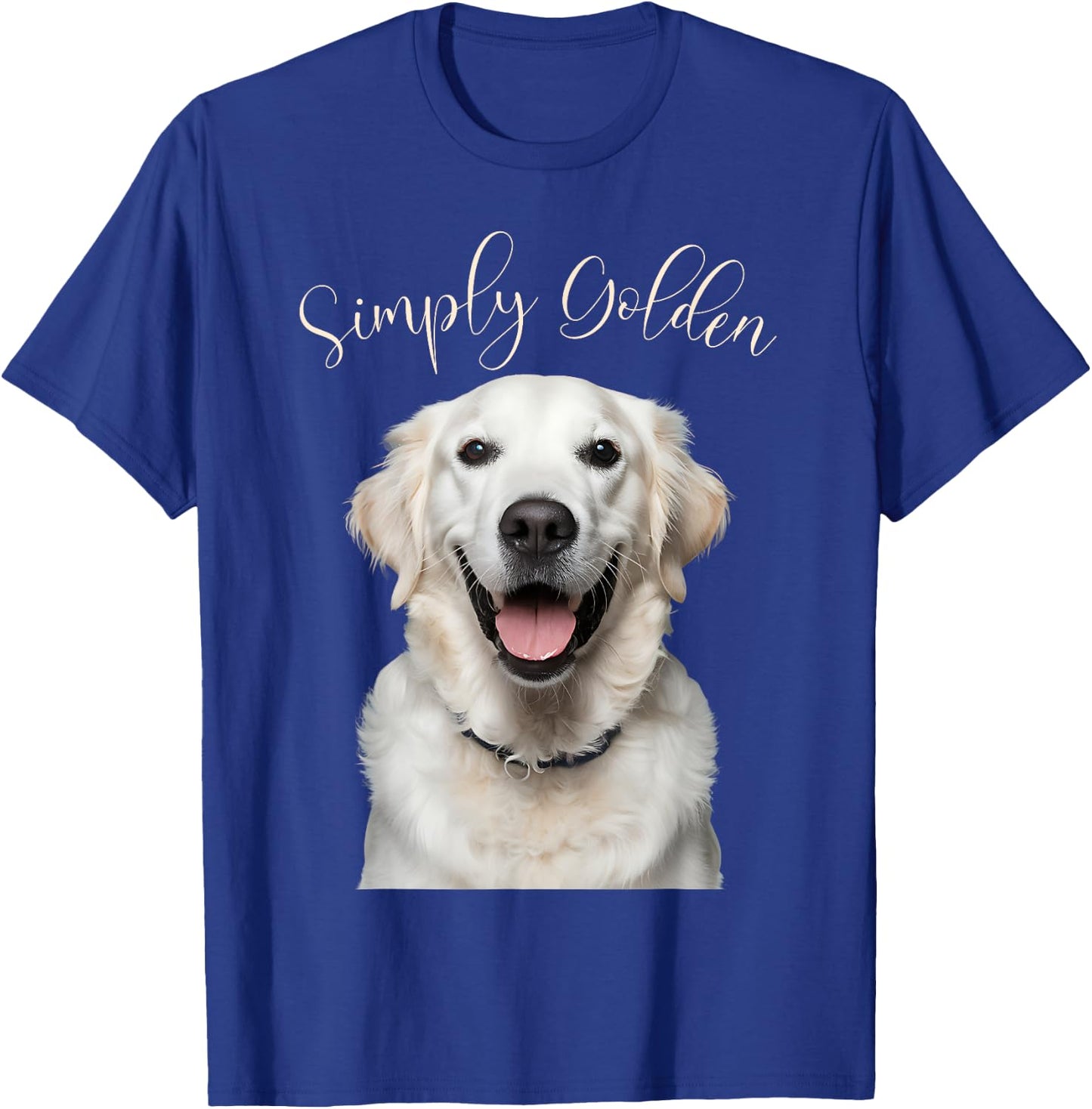 White English Cream Golden Retriever Cute 'Simply Golden' T-Shirt - T-Shirt | Royal
