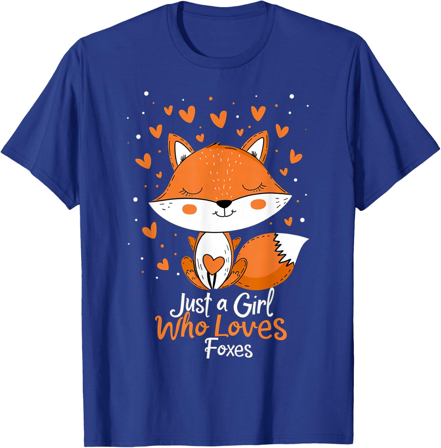 Just a Girl Who Loves Foxes girls women kids Cute Fox Gifts T-Shirt - T-Shirt | Royal