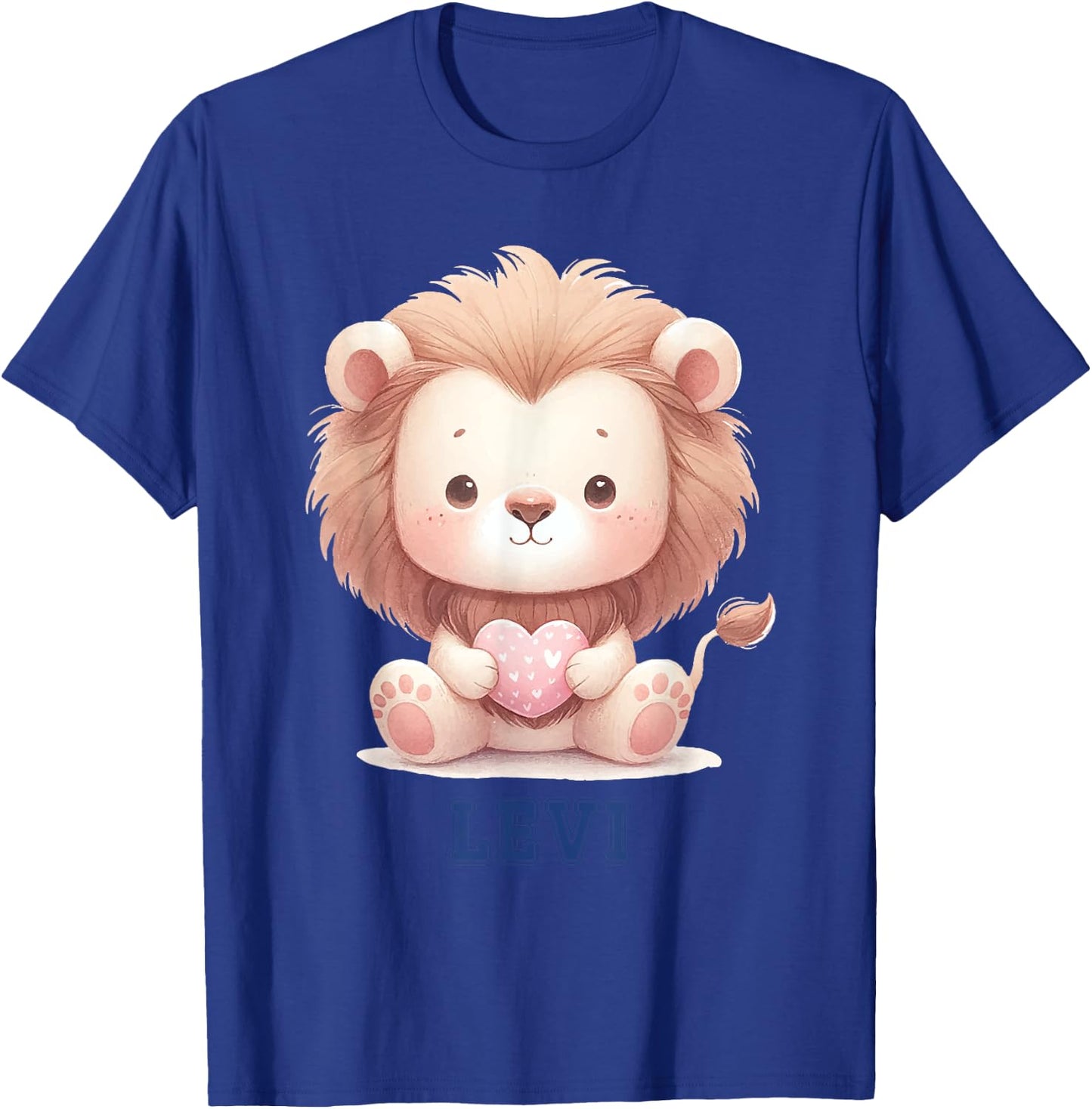 Levi Baby Lion Baby Boy Name T-Shirt - T-Shirt | Royal