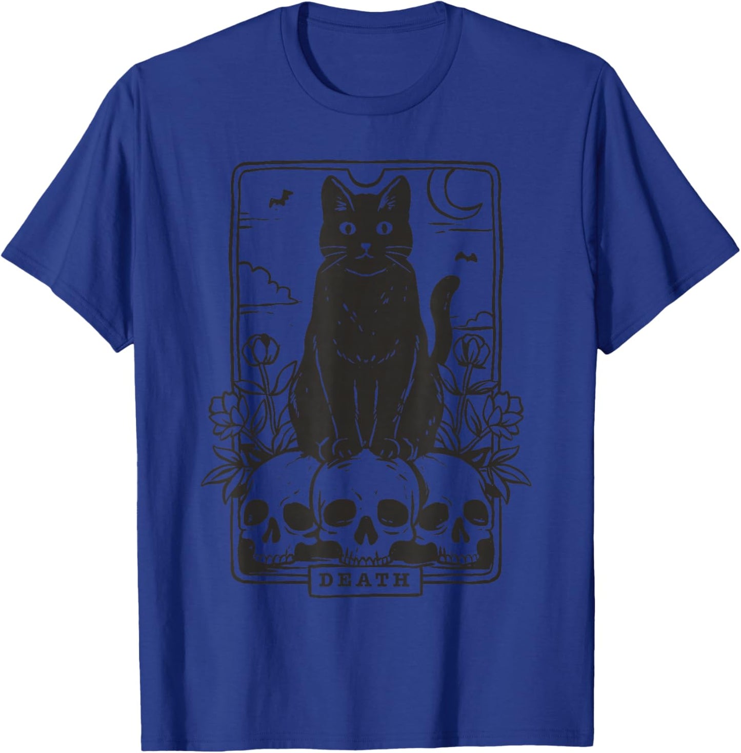 Tarot Card Death Black Cat Occult Satanic Mystical Cat T-Shirt - T-Shirt | Royal