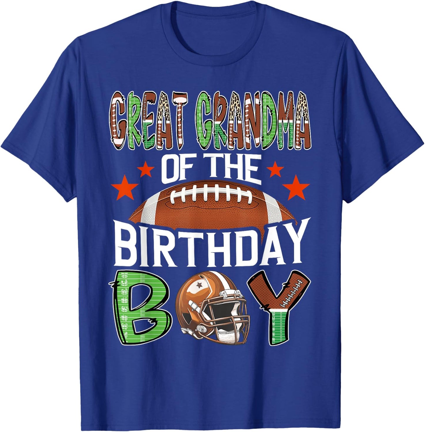 Great Grandma Of The Birthday Boy Game Day Football T-Shirt - T-Shirt | Royal