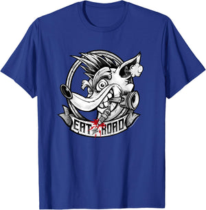 Crash Bandicoot Eat The Road Crash Vintage Big Chest Logo T-Shirt - T-Shirt | Royal