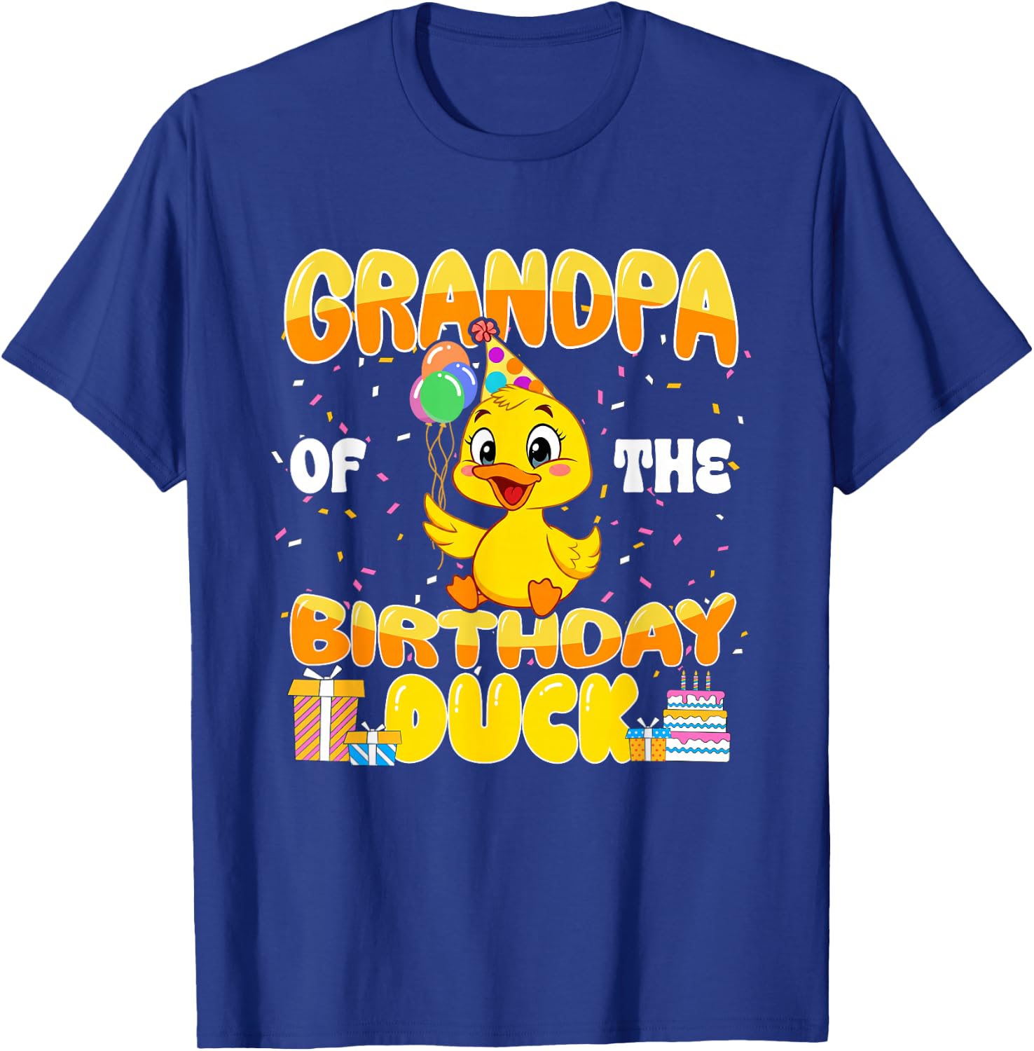 Grandpa of The Birthday Duck Boy Rubber Duck Bday Family T-Shirt - T-Shirt | Royal