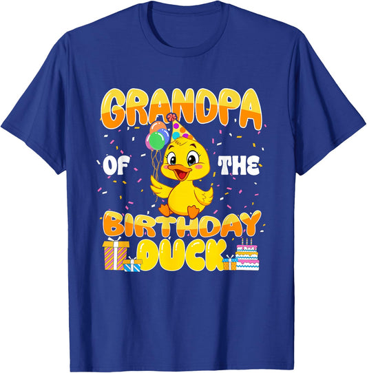 Grandpa of The Birthday Duck Boy Rubber Duck Bday Family T-Shirt - T-Shirt | Royal