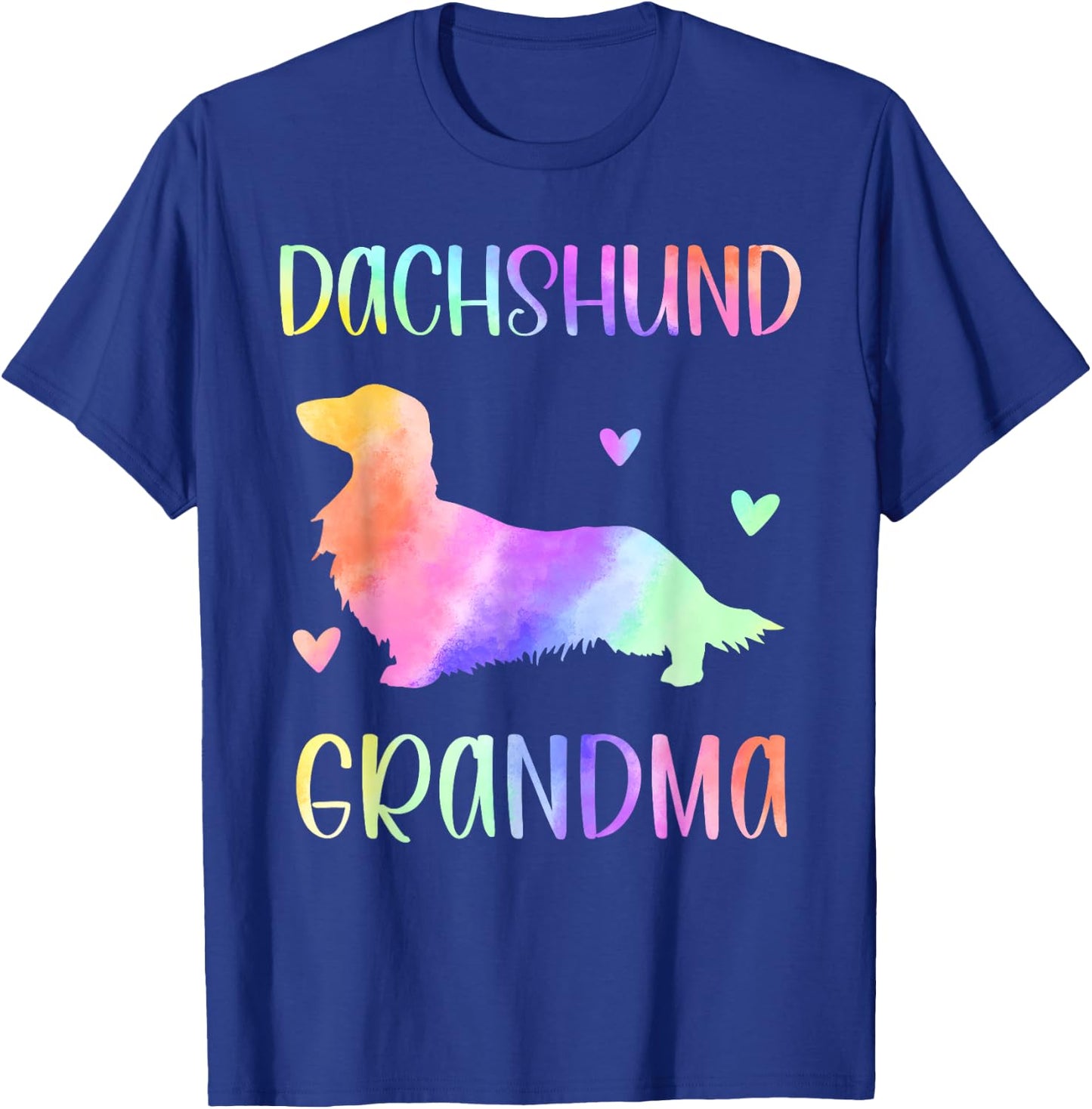Dachshund Grandma Wiener Dog Nana Rainbow Watercolor T-Shirt - T-Shirt | Royal