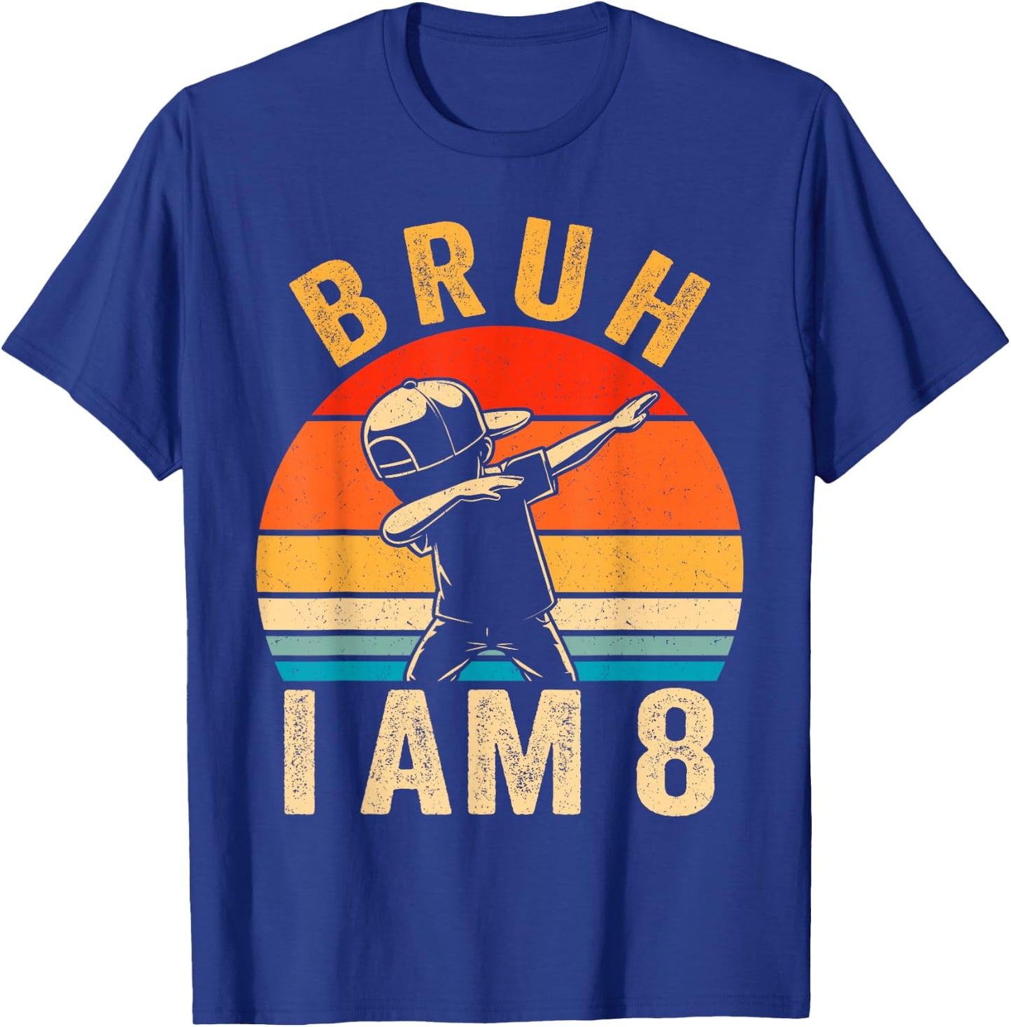 Bruh It's My 8th Birthday Dabbing I'm 8 Year Old Birthday T-Shirt - T-Shirt | Royal