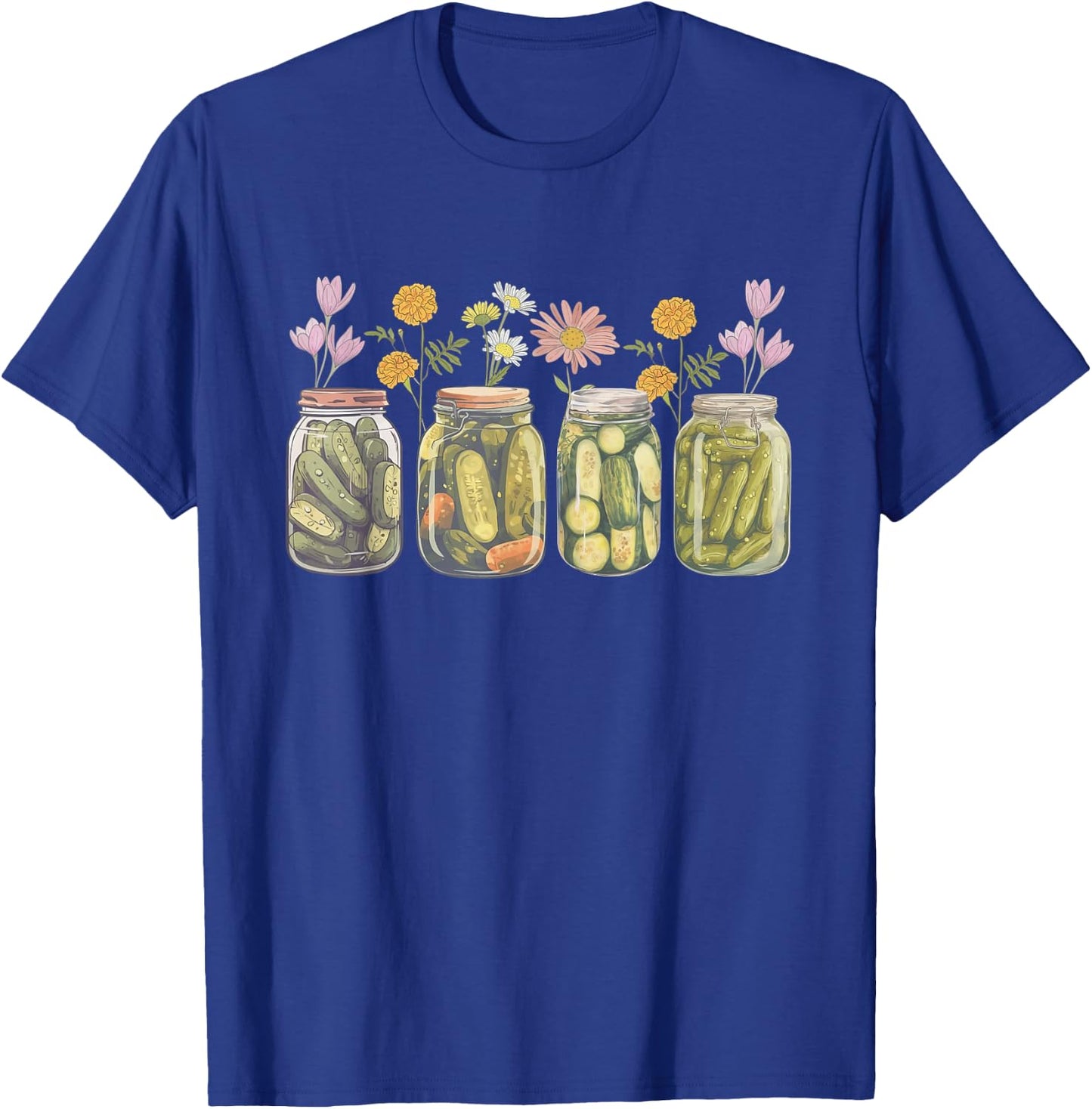 Vintage Canned Pickles Wildflower Canning Season Pickle Jar T-Shirt - T-Shirt | Royal