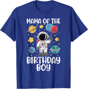 Mama of The Birthday Boy Space Astronaut Birthday Family T-Shirt - T-Shirt | Royal