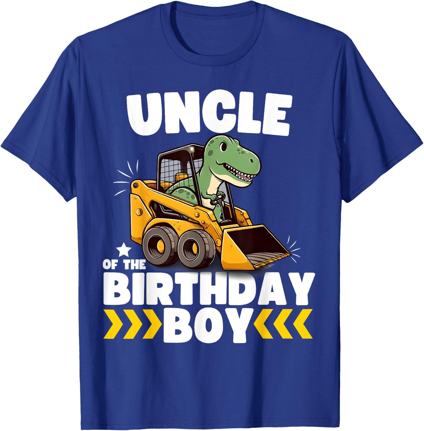 Uncle of the Birthday Boy Dinosaur Construction Worker Truck T-Shirt - T-Shirt | Royal